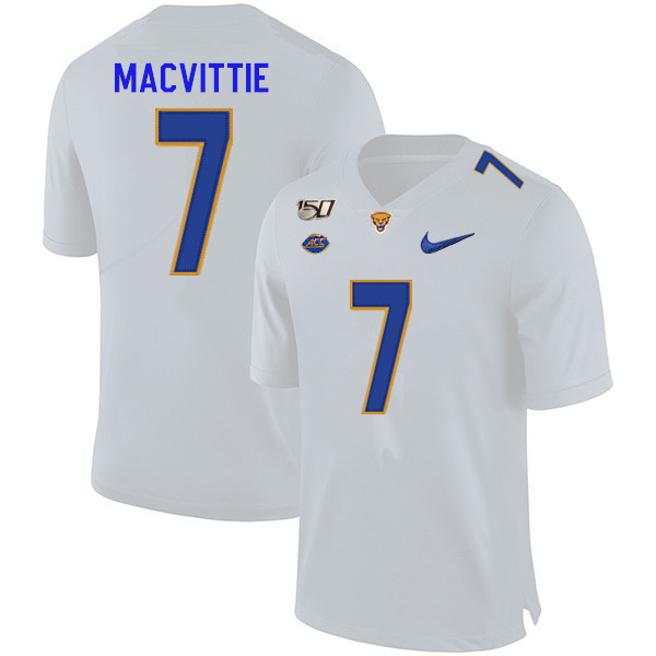 2019 Men #7 Thomas MacVittie Pitt Panthers College Football Jerseys Sale-White